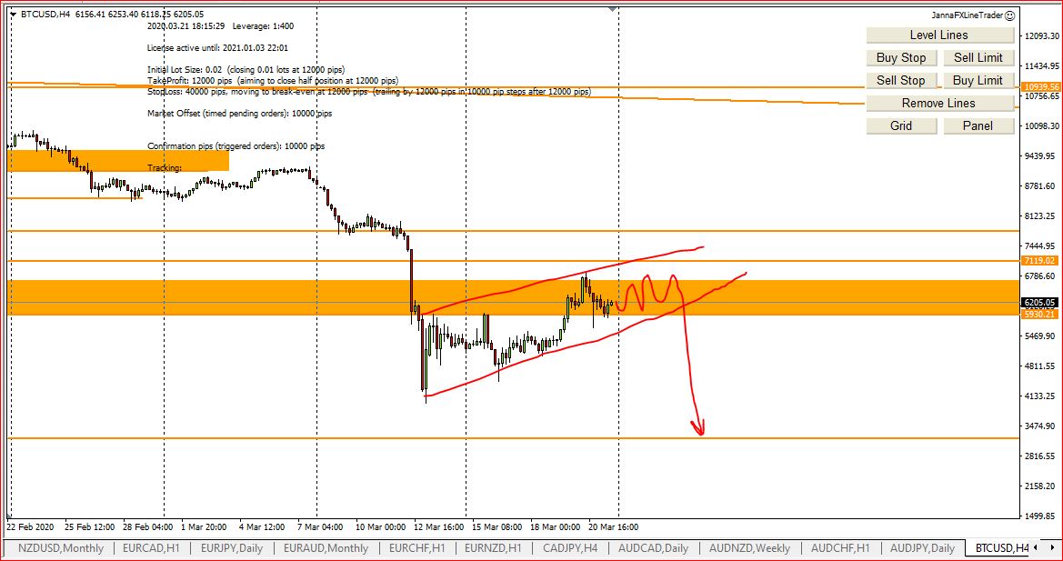 My Weekly Forex Technical Analysis, 22d - 27th March 2020, Bitcoin, Crude Oil